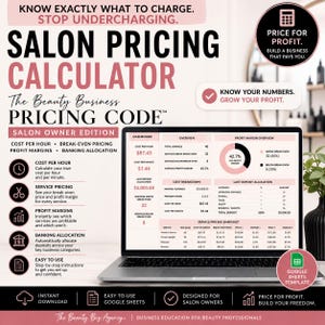 Salongspriskalkylator | Google Sheets-mall för salongsägare (digital nedladdning)