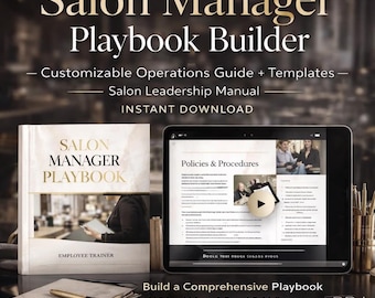 Salon Manager Playbook Builder | Customizable Operations Guide + Templates, Salon Leadership Manual – Instant Download