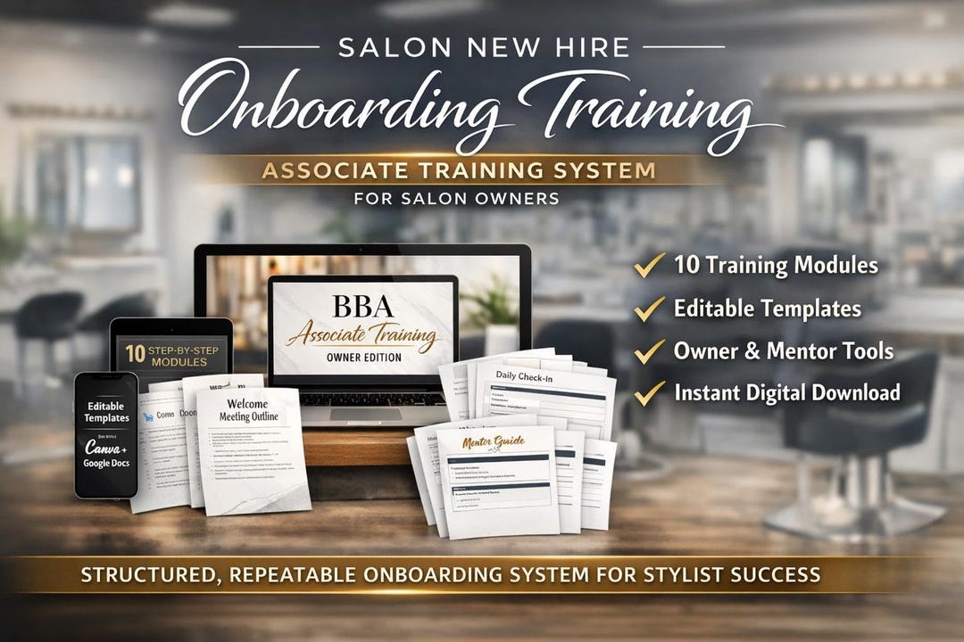 Associate Program Training Salon New Hire Training System | Associate Onboarding Program for Salon ...