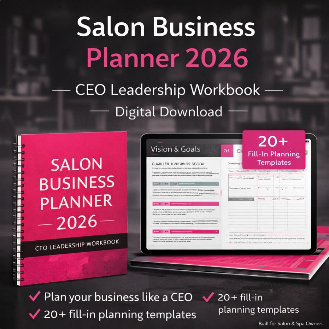 Salon Business Planner 2026 | CEO Leadership Workbook With 20+ Planning ...