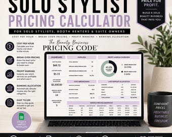 Solo Stylist Pricing Calculator | Google Sheets for Booth Renters (Digital Download)