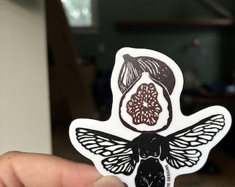 Fig Fairy Head vinyl sticker