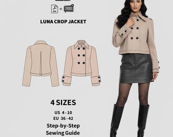Naaipatroon Luna crop-jack | Cropped damesjas (digitale pdf + video)