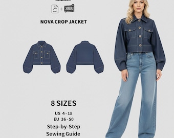 Naaipatroon Nova crop-jack | Moderne damesstijl (pdf-patroon)