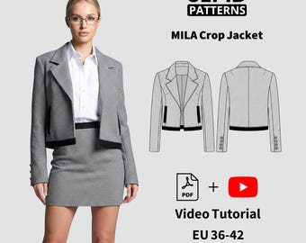 Naaipatroon MILA crop jasje | Damesblazer (pdf-patroon)