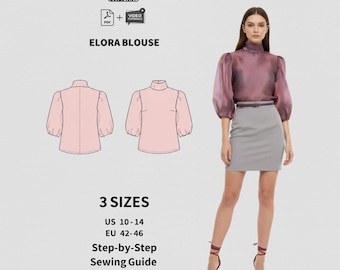 Naaipatroon Elora-blouse | Elegante top van organza (pdf-patroon)