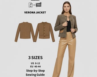 Naaipatroon VERONA jas | Op maat gemaakte damesblazer (pdf-patroon)