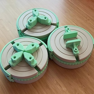 Helping Jaws V2 Gripper Tool | STL File | 3D Printing | Multi-Jaw Print With Optional Inserts Bearings And Spiral Base Weight Support