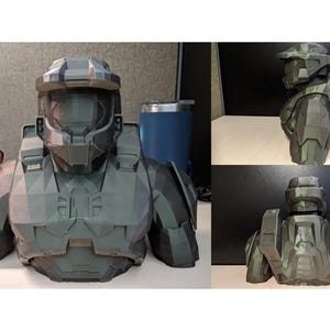 Halo Master Chief Bust From Halo 2 And 3 | STL File | 3D Printing | Detailed Game Character Statue Model For Resin Or FDM Printing