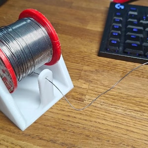 STL Solder Spool Holder – 3D Printable Simple And Efficient Wire Reel Support With Flat Axis For Easy Use And Assembly