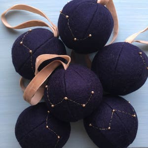 Constellation Ornament in Wool and Gold