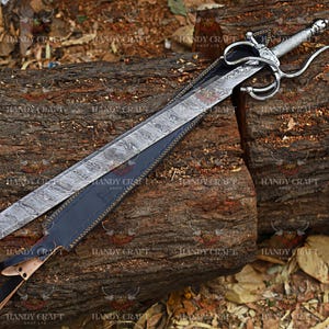 Handmade Damascus Steel Scottish Claymore Sword: Medieval Highlander Sword