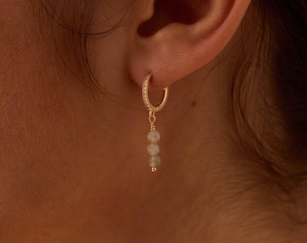 Créoles minimalistes Huggie • Boucles d'oreilles délicates en or pendantes en argent sterling • Boucles d'oreilles de mariage • Cadeau de demoiselle d'honneur • Cadeau de Noël pour elle