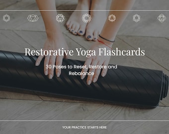 Restorative Yoga Bildkarten - 30 Restorative Posen, Atem, Chakra Anleitung (Digitaler Download)