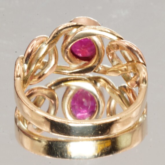 9ct Yellow Gold Chunky Ruby Solitaire Ring Single… - image 4