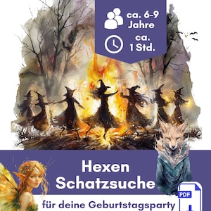 Heksen-schattenjacht voor kinderen (6-9 jaar) | Heksen- en tovenaars-speurtocht om te printen, kant-en-klare speurtocht, kinderfeestje, downloaden