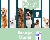 Escape Game für Kinder ab 8 Jahren | Hunde Escape Room zum Ausdrucken | Rätselspiel Geburtstag, Schnitzeljagd | DIY Schatzsuche Indoor