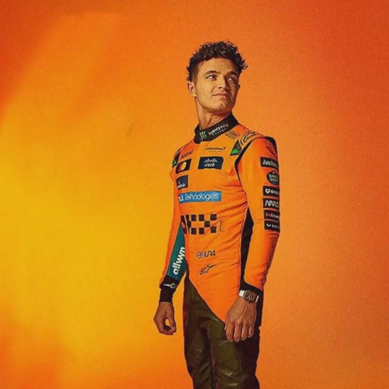 LANDO NORRIS McLaren 2025 Go-Kart Racing Suit – CiK/FiA Level 2 Certified | High-Performance Race-Wear