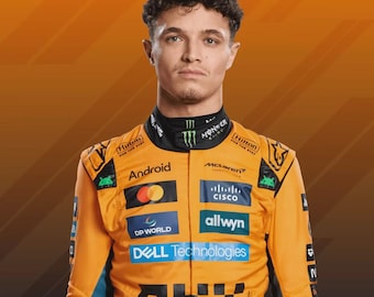 LANDO NORRIS McLaren 2025 Go-Kart Racing Suit – CiK/FiA Level 2 Certified | High-Performance Race-Wear