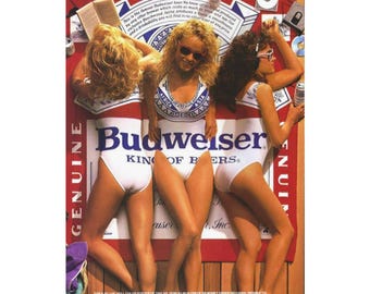 Retro Budweiser Wall Art, Matte Vertical Poster Bar Decor, Vintage Style Print for Beer Lovers, Fun Home Art, Gift Idea - Instant Download