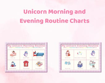 Unicorn Routine Chart Bundle: Visual Schedule for Toddlers (A4 PDF Digital Download