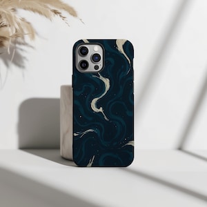 Tintenwirbel Handyhülle – Abstraktes iPhone Design dunkle Farbwirbel – für iPhone 16, 15, 14, 13, 12, 11 Pro Max, Plus & Mini – Geschenkidee