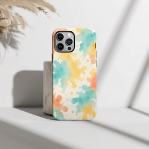 Funda para iPhone con efecto salpicadura de pintura, ideal para regalar en iPhone 16, 15, 14, 13, 12 y 11 (Pro Max, Plus y Mini).
