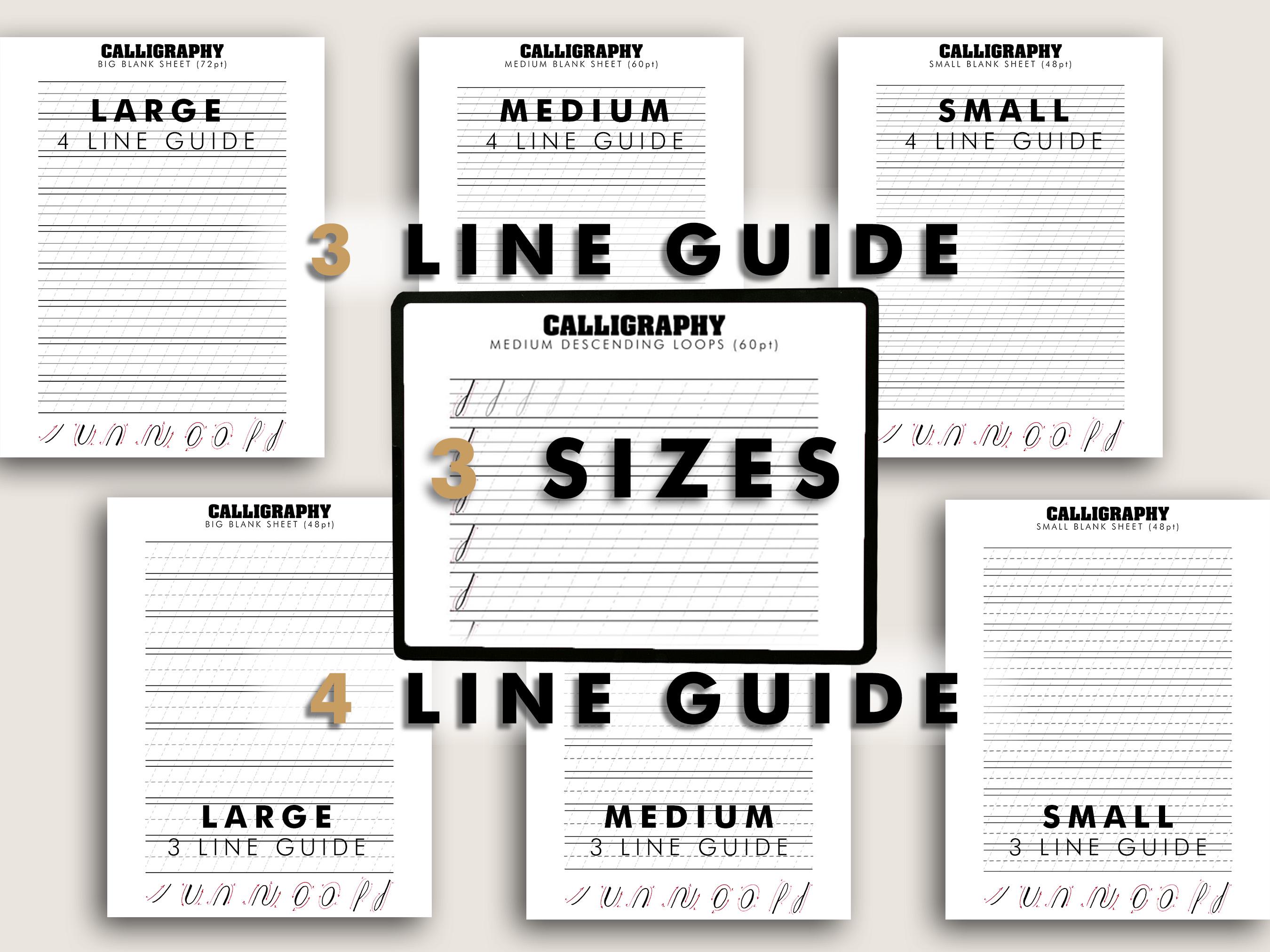 Printable PDF Calligraphy Practice Sheet Procreate Basic Calligraphy ...