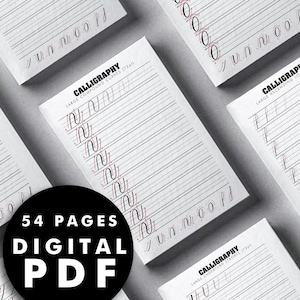 Printable PDF Calligraphy Practice Sheet Procreate Basic Calligraphy Strokes Beginner Friendly Brush Pen Strokes Starter Practice Worksheet