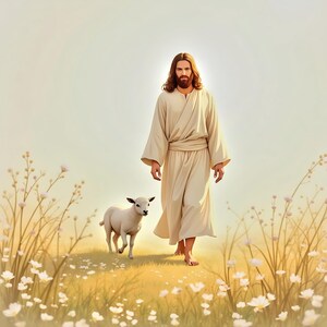 Jesus the Good Shepherd – Digital Art Print