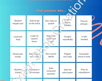 Exam Room Bingo, Fun Icebreaker Game (PDF)