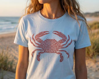 Crab T-Shirt | Coastal Crab Graphic Tee | Crab Silhouette Shirt | Beach & Bay Life Unisex Softstyle tshirt