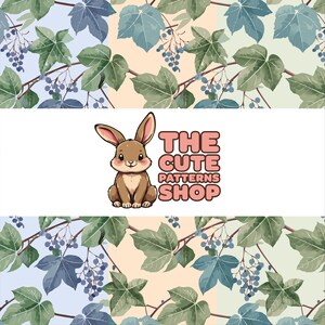 BUNDLE Motif feuilles de vigne et baies sans couture – Licence commerciale | La boutique de motifs mignons