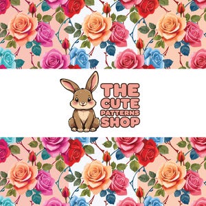 PACOTE Padrão de Jardim de Rosas Vivas Sem Costura - Licença Comercial | The Cute Patterns Shop