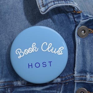 Book Club Host Pin Button: Fun Gift for Book Lovers