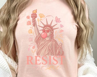 Pastel Resist Shirt, Statue of Liberty Tshirt, Feminist Gift, Resist T-Shirt, Anti Trump Tee, Lady Liberty Political Shirt, Protest Tee