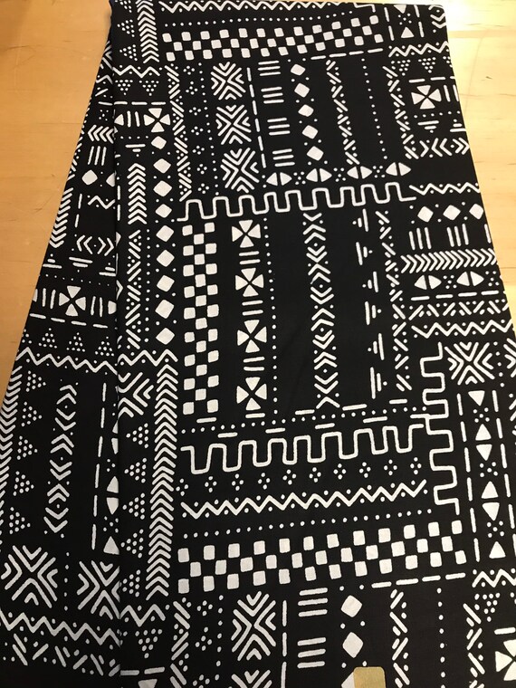 Black Tribal Mud Cloth Inspired Fabric by the Yard and - Etsy
