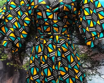 Ankara Wrap Top, Women's wrap around African peplum top, One size peplum top, fits sm to XL