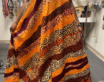 Amina Nigerian Maxi Dress, Long African Dress, Sm-Med African flared dress