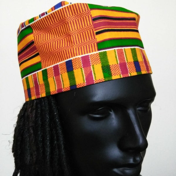 Kente #1 Unisex Kufi hat African hat/ Kufi African Hat/ African Hats and accessories