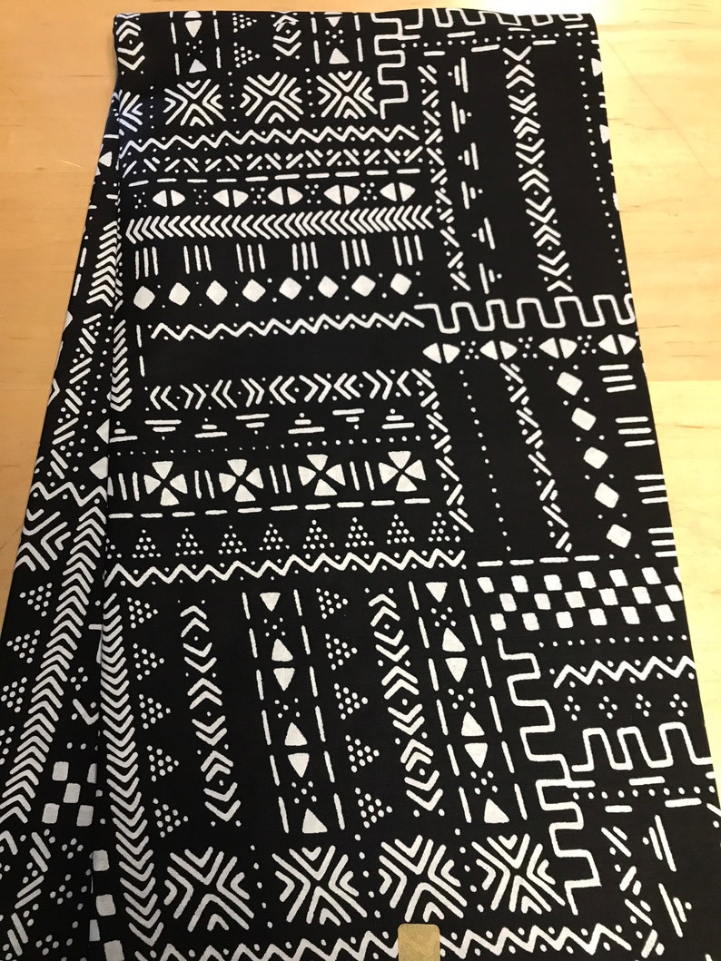 Black Tribal Mud Cloth Inspired Fabric by the Yard and - Etsy