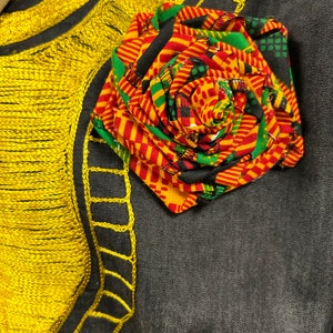 Kente lapel flower/ Unisex African lapel pin/ Corsage, boutonnière African Accessories/ African rose lapel pin image 1