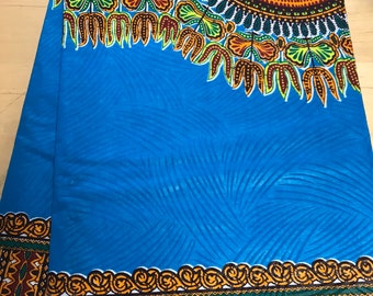 6 Yards Turquoise dashiki fabric/ For Dashiki clothing, Angelina fabric/ Kitenge fabric/ Java print