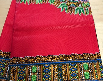 6 Yards Red Color dashiki fabric/ For Dashiki clothing, Angelina fabric/ Kitenge fabric/ Java print