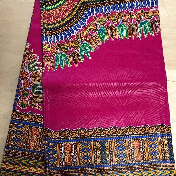 6 Yards Fuchsia Pink dashiki tissu / Pour les vêtements Dashiki, tissu Angelina / tissu Kitenge / impression Java