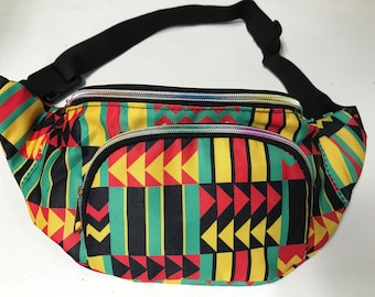 Kente print fanny pack, African Print Fanny pack, African bags and purses