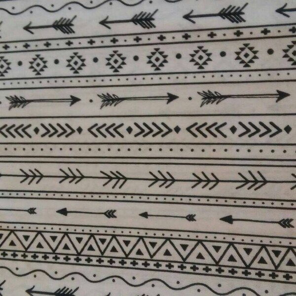 Per Yard White ColorTribal print fabric/ Native print fabric/ Aztec print fabric/ Tribal print decor/ Quilting