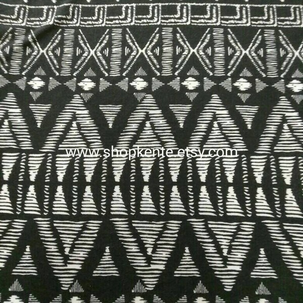 Stretchy Tribal African Jersey fabric Per Yard/ Black White Jersey fabric for Swimwear/ Leggings Fabric/ Bodycon Dress