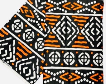 African fabric per yard, mud cloth design cotton print fabric, Tribal Print / Made in Mali /Sewing Supplies / Ethnic print