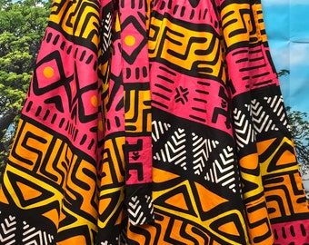 Freesize Knee Length African Skirt, African skirt Ethnic print skirt/ Women's flare Skirt / Ankara Short skirt